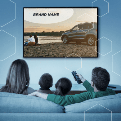 Family watching TV