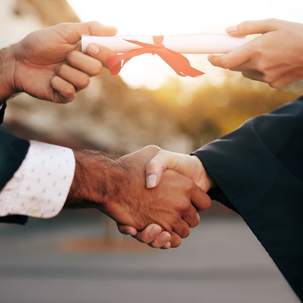 Diploma & Hand shaking