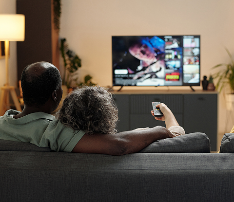 Couple watching tv